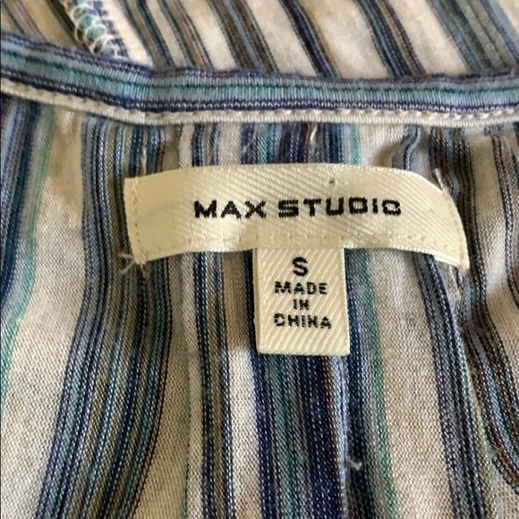 Max studio Stripe cold shoulder blouse - Picture 5 of 7